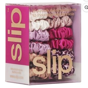 NWT SEALED Slip Pure Silk Minnie Scrunchies - French Rose 12 mini-sized